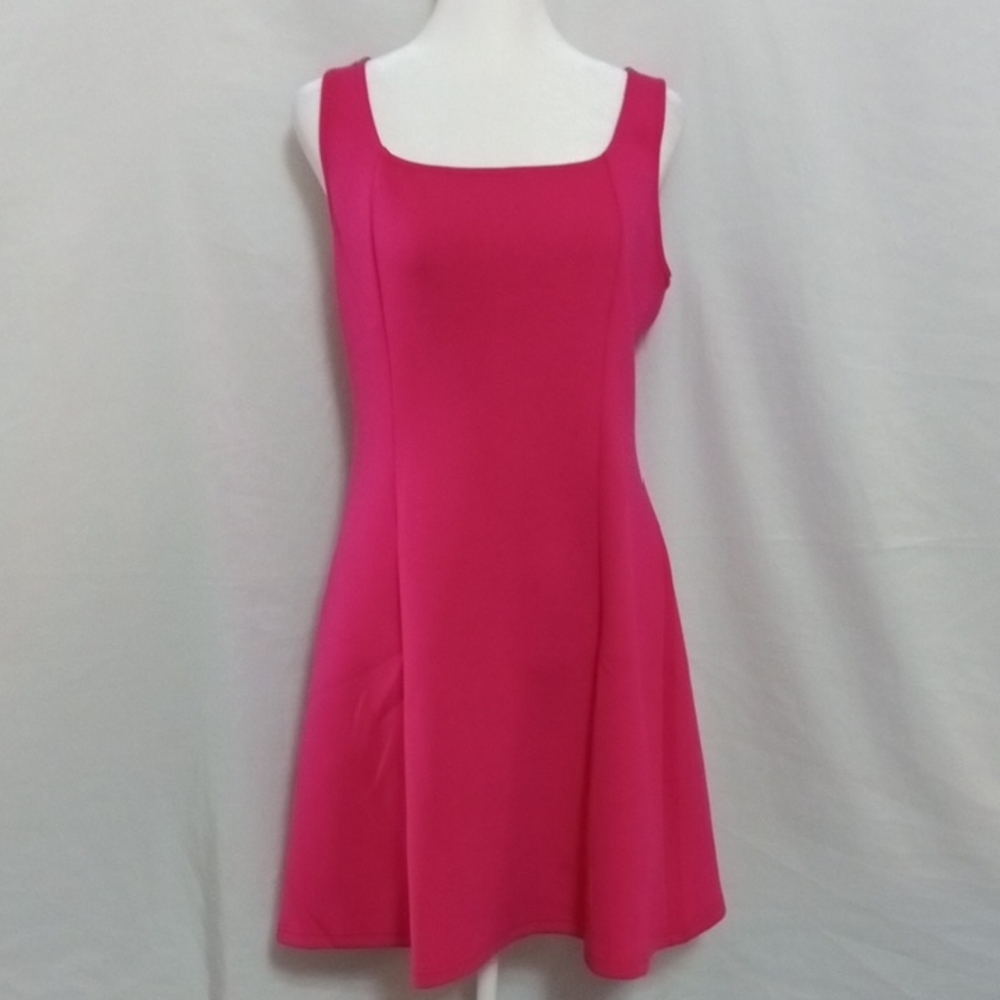 Chic Hot Pink Sleeveless Mini Dress